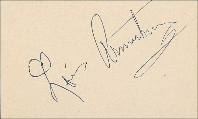 Lot 726 Louis Armstrong Signature