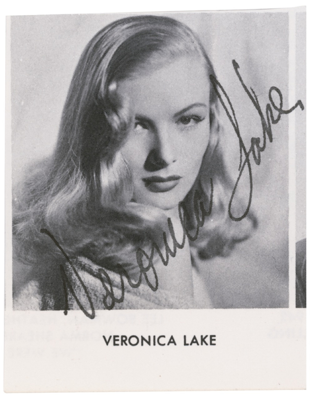 Lot 947 Veronica Lake Signed Photograph