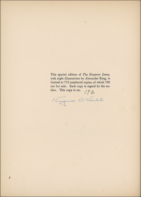 Lot 611 Eugene O?Neill: Signed limited edition copy of The Emperor Jones