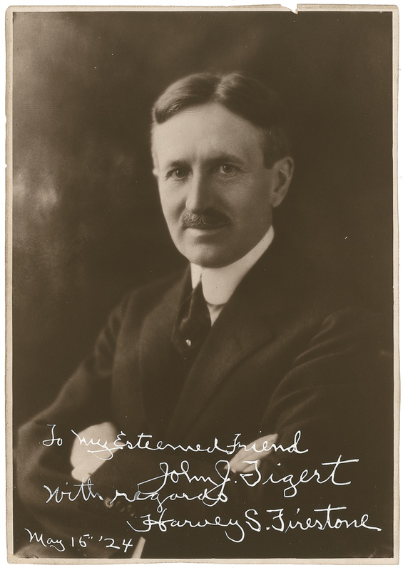 Lot 208 Harvey Firestone: Scarce signed photo of the tire magnate