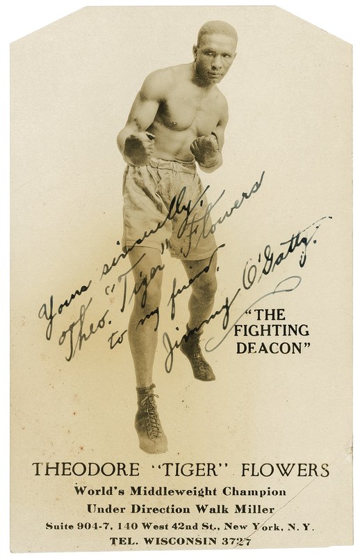 Lot 1142 Tiger Flowers: The ?Fighting Deacon?