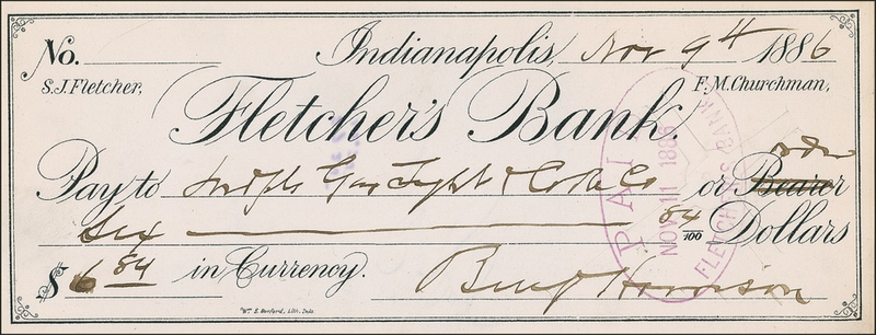 Lot 50 Benjamin Harrison Checks
