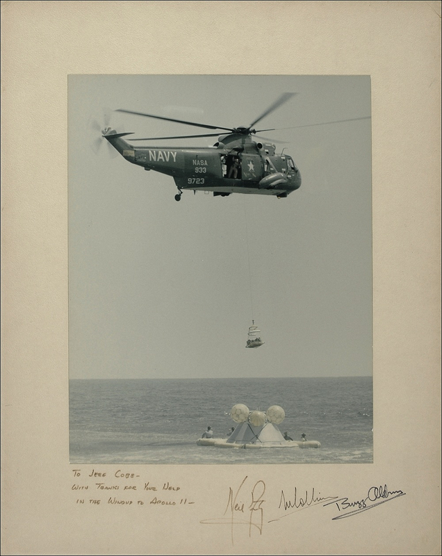 Lot 426 Apollo 11: The Apollo 11 crew thanks a NASA pilot