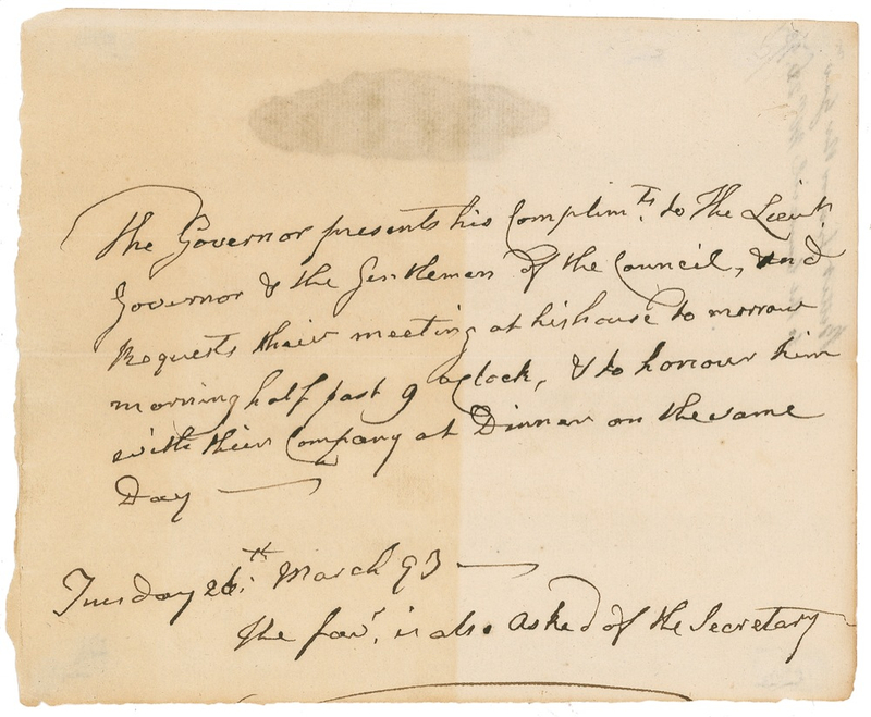 Lot 233 John Hancock: Hancock calls for a staff meeting during the final year of his life