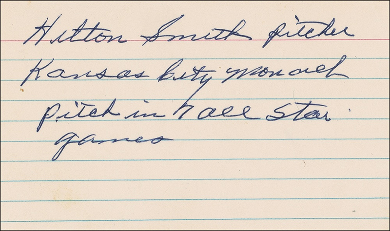 Lot 1223 Hilton Smith: Owner of baseball’s best curve ball