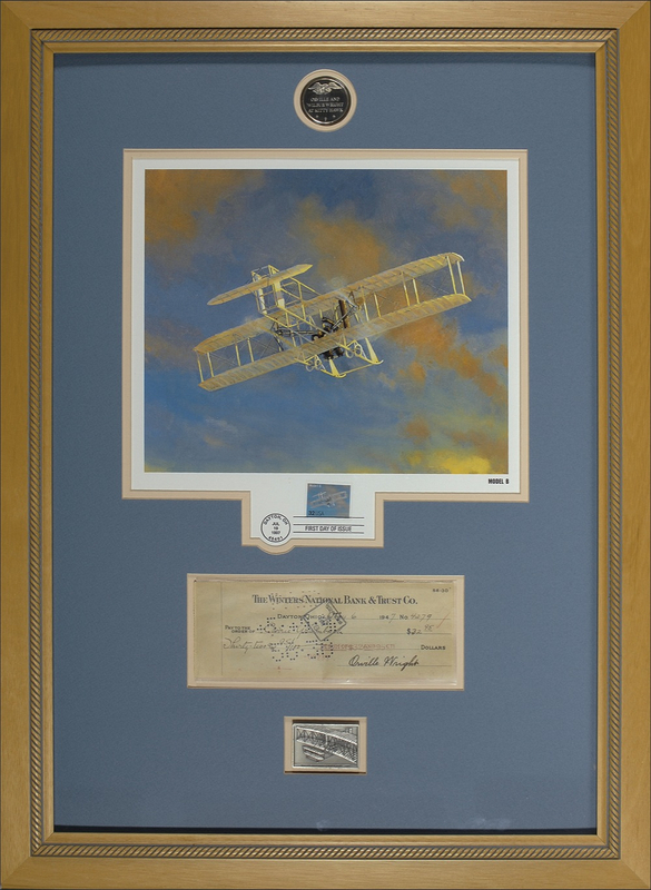 Lot 512 Orville Wright: Orville Wright check ready for display
