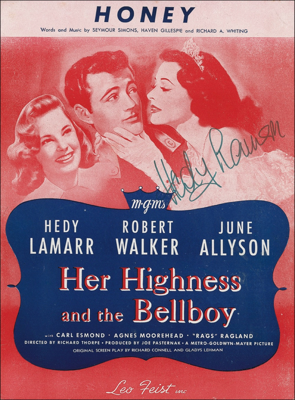 Lot 946 Hedy Lamarr Sheet Music