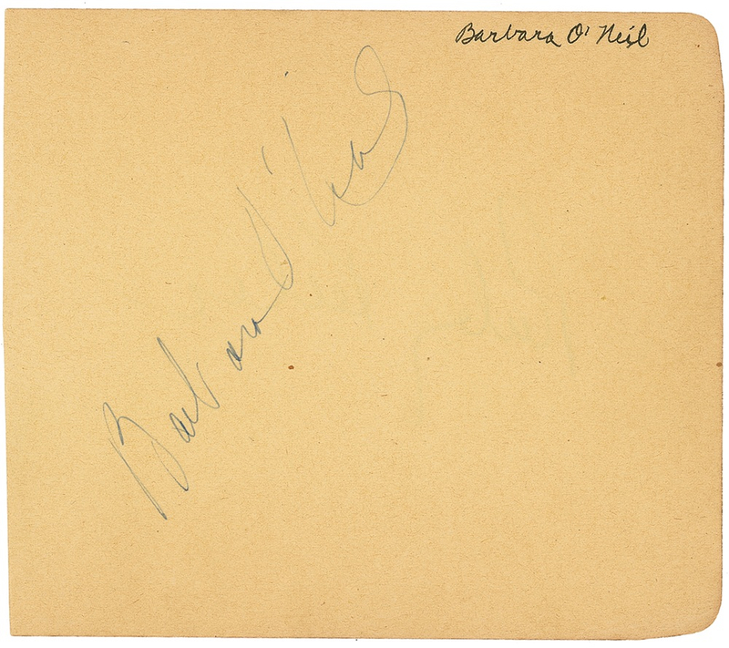Lot 899 Gone With the Wind: Barbara O’Neil Signature