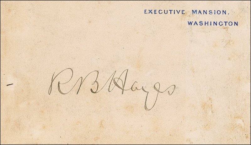 Lot 52 Rutherford B. Hayes White House Card