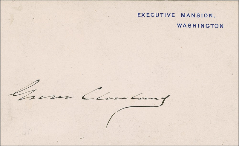 Lot 15 Grover Cleveland White House Card