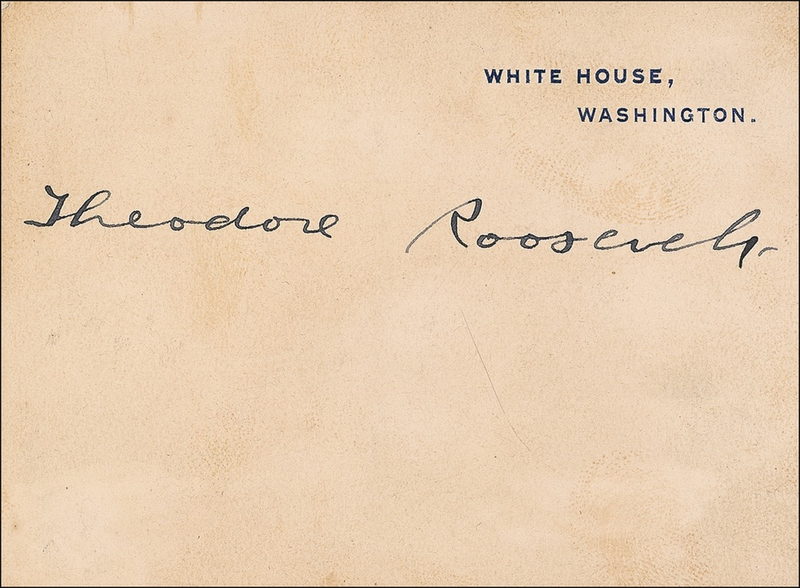 Lot 107 Theodore Roosevelt White House Card