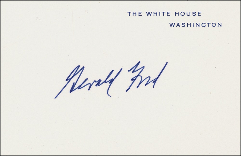 Lot 34 Gerald Ford Mock White House Card