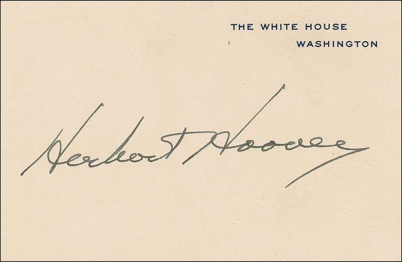Lot 53 Herbert Hoover White House Card