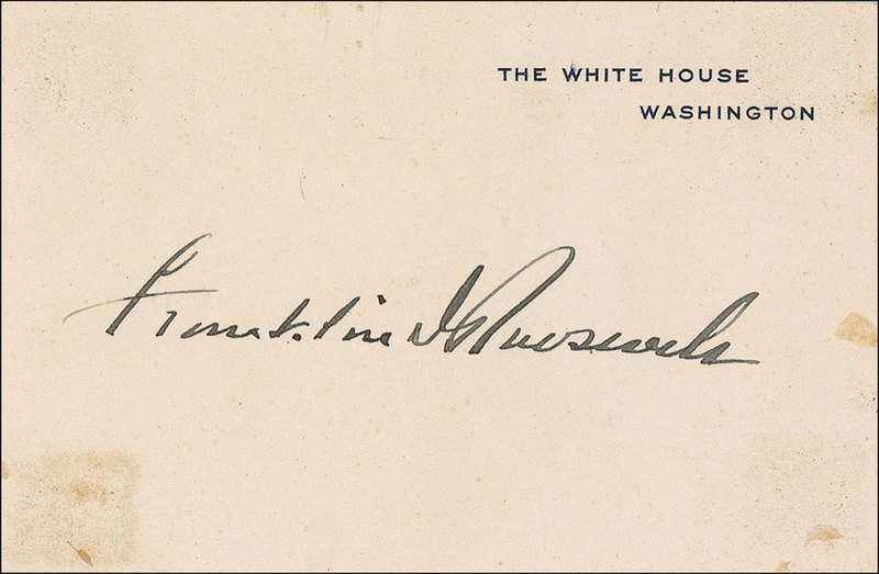 Lot 98 Franklin D. Roosevelt White House Card