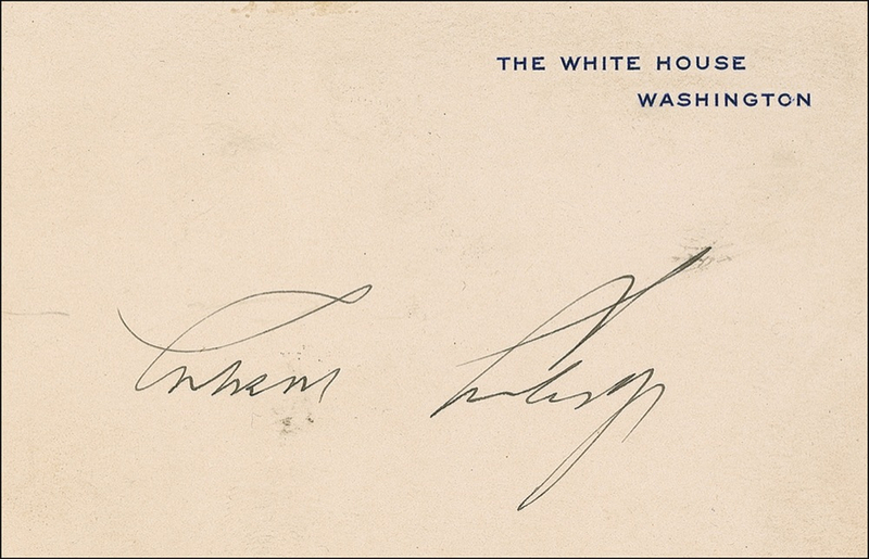 Lot 20 Calvin Coolidge White House Card