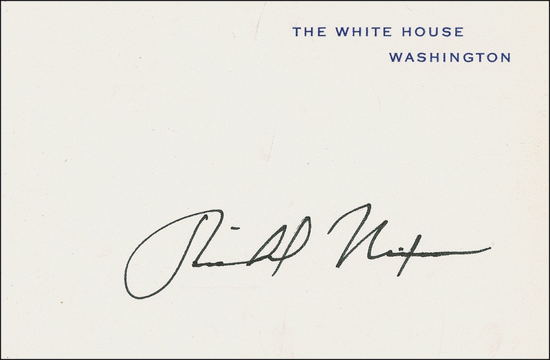 Lot 87 Richard Nixon Mock White House Card