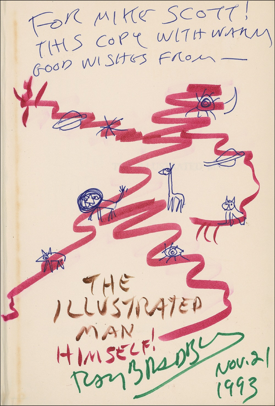 Lot 537 Ray Bradbury: Bradbury sketches the Illustrated Man