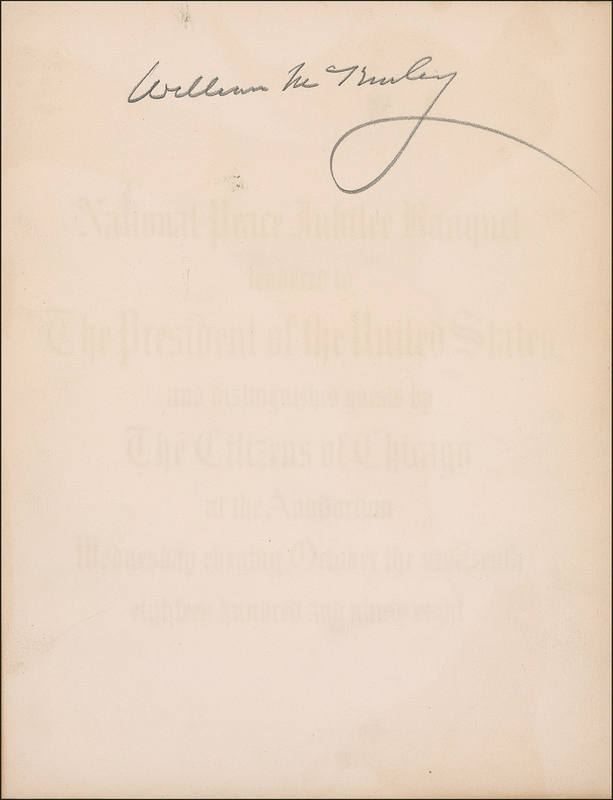 Lot 78 William McKinley: McKinley attends a Jubilee in Chicago