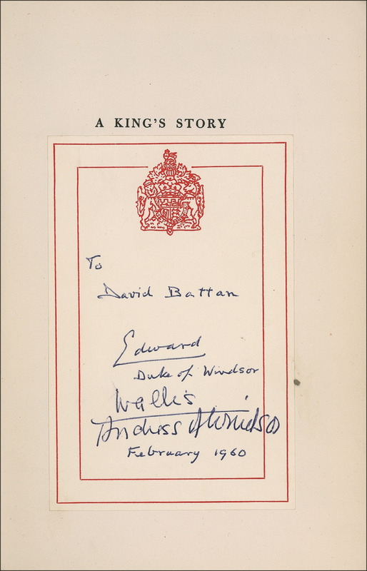 Lot 330 Duke and Duchess of Windsor: Edward and Wallis sign A King’s Story