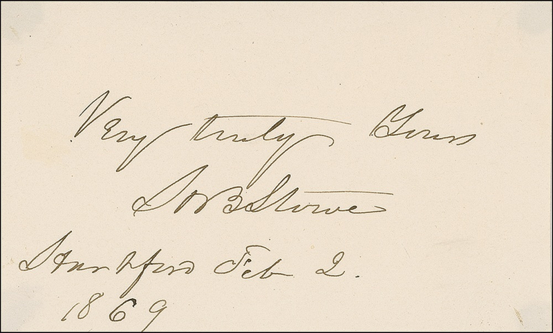 Lot 643 Harriet Beecher Stowe Signature
