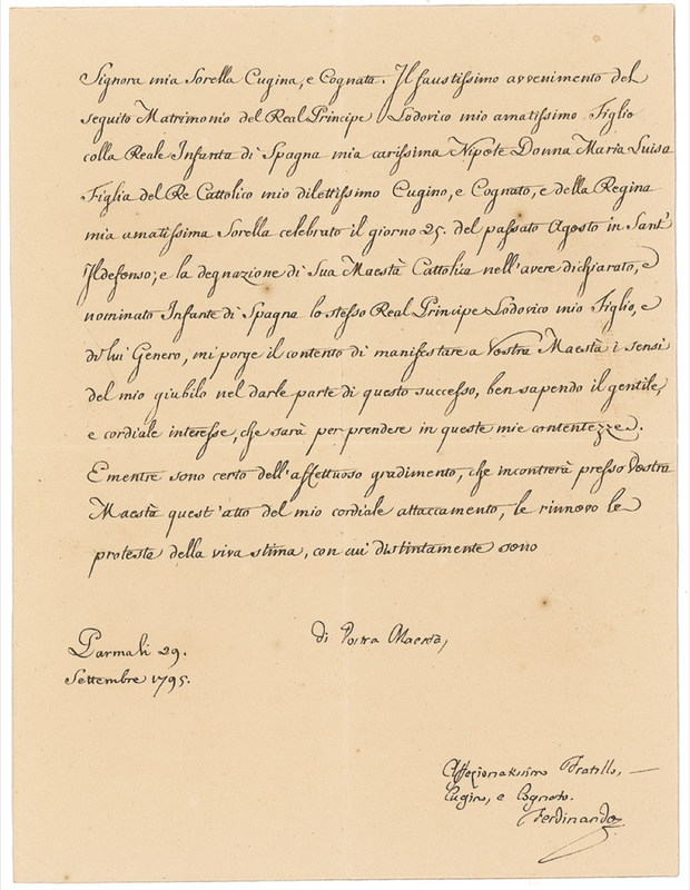 Lot 207 Ferdinand of Bourbon Signed Letter