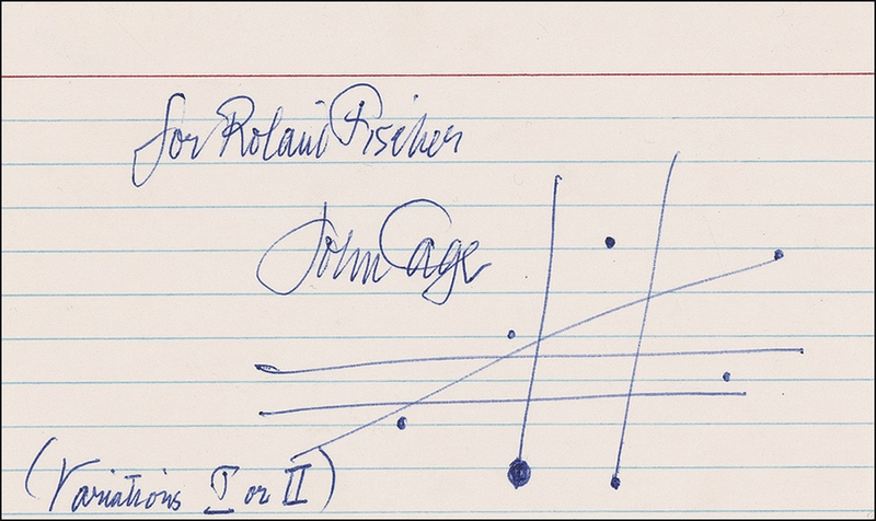 Lot 743 John Cage Signed Musical Quote