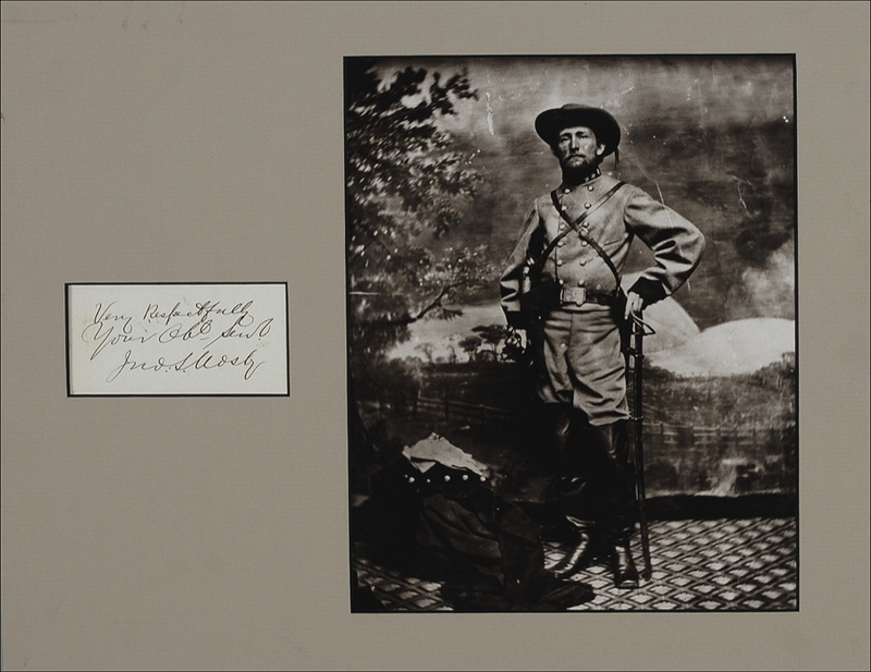 Lot 389 John S. Mosby: Superb signature of ?The Gray Ghost?