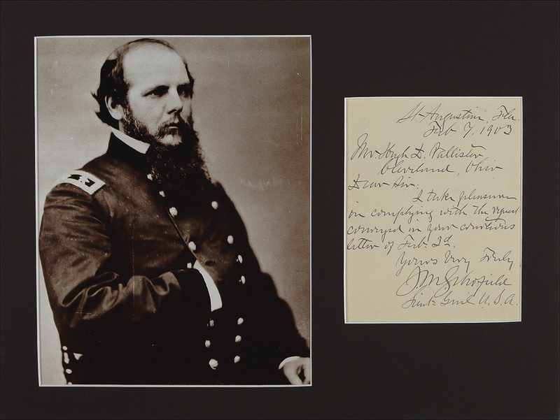 Lot 402 John M. Schofield Handwritten Letter Signed