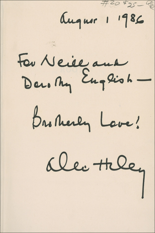 Lot 574 Alex Haley Book