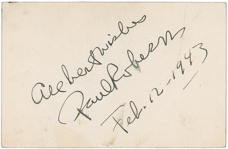 Lot 998 Paul Robeson