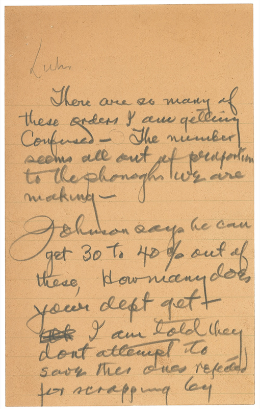 Lot 196 Thomas Edison: Famed inventor admits to being “confused”