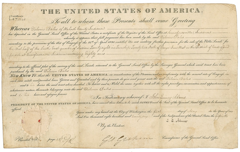 Lot 3 John Quincy Adams Signed Document
