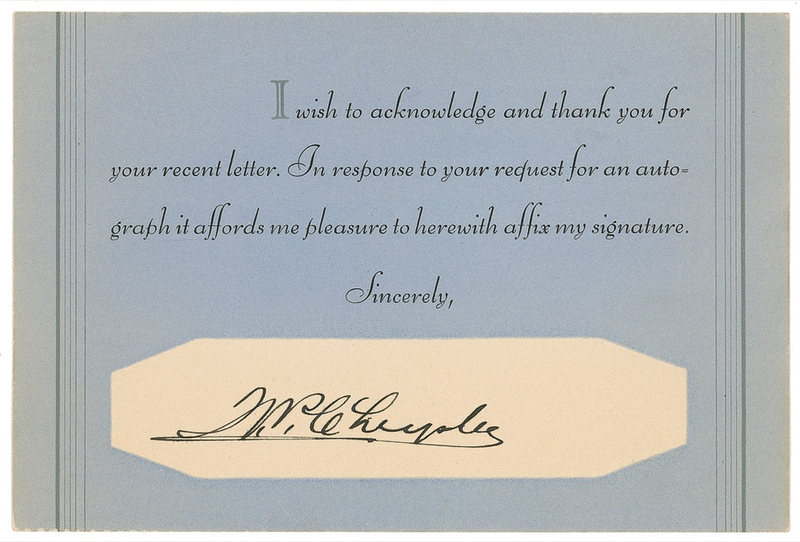 Lot 164 Walter P. Chrysler Signature
