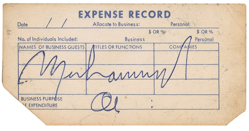 Lot 1080 Muhammad Ali Signature