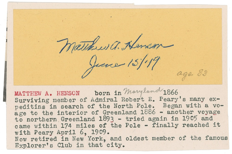 Lot 235 Matthew Henson Signature