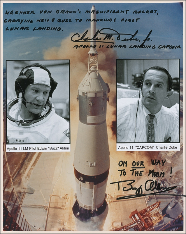 Lot 429 Apollo 11: Aldrin and Duke Signed Photograph