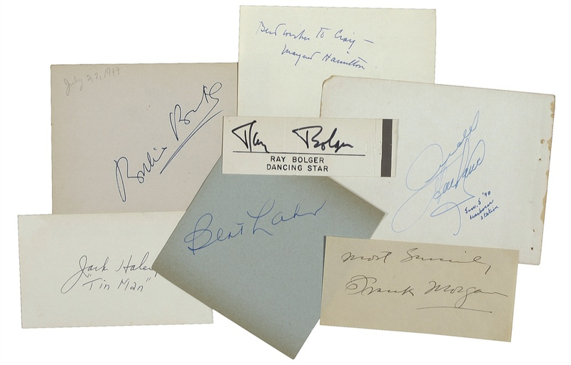 Lot 1064 Wizard of Oz: Seven Oz cast signatures
