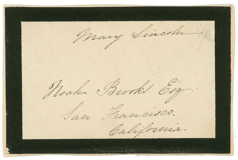Lot 75 Mary Todd Lincoln: Scarce Mary Todd Lincoln mourning envelope