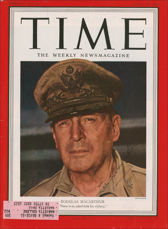 Lot 382 Douglas MacArthur: “There is no substitute for victory”