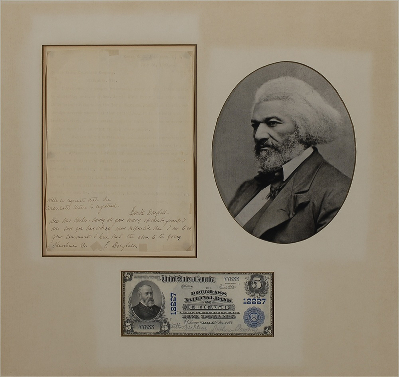 Lot 189 Frederick Douglass: “In view of the unreasoning and inflexible character of the popular prejudice against any one in whose veins there is a trace of African blood, I cannot but applaud your courage”