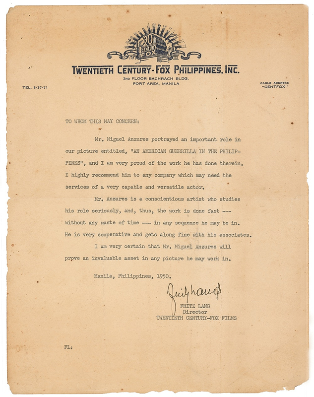 Lot 949 Fritz Lang Typed Letter Signed