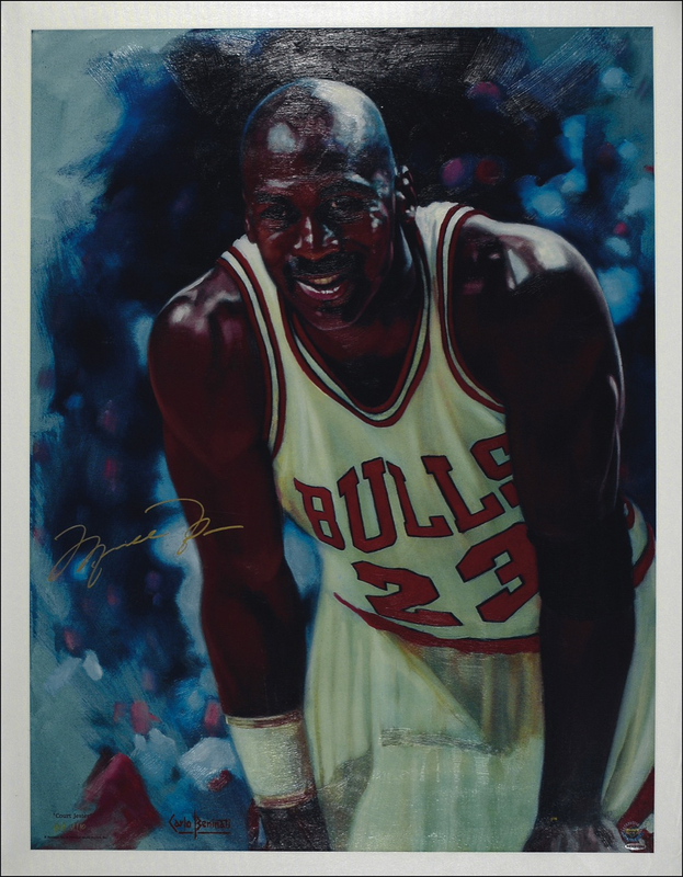 Lot 1170 Michael Jordan: Jordan Upper Deck print with huge signature
