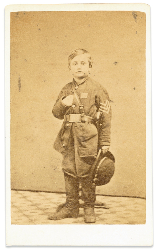 Lot 343 John Clem: ?Johnny Shiloh? signs a Brady portrait for Abner Doubleday