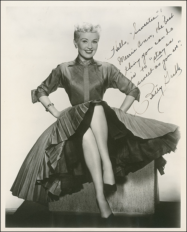 Lot 901 Betty Grable Signed Photograph