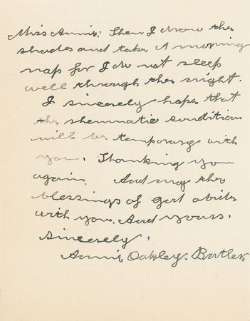 Lot #281 Annie Oakley: In a rare letter, the ailing sharpshooter faces her demise: “It is only lack of faith in our dear God that delays my recovery” - Image 3