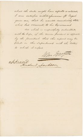 Lot #56 Andrew Jackson: Jackson hears of civilian?s ?improper and dangerous? communications with foreign governments - Image 3