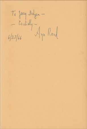 Lot #621 Ayn Rand: Signed first edition of Rand?s masterpiece - Image 1