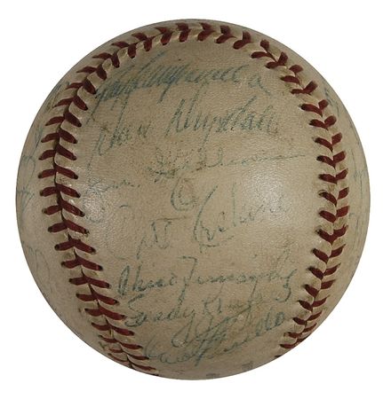 Lot #1116 Brooklyn Dodgers: ?Dem Bums? team signed ball including Robinson, Snider, and Koufax - Image 4