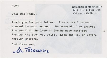 Lot #269 Mother Teresa Typed Letter Signed - Image 2