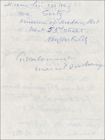 Lot #564 Marcel Duchamp Handwritten Letter Signed - Image 2